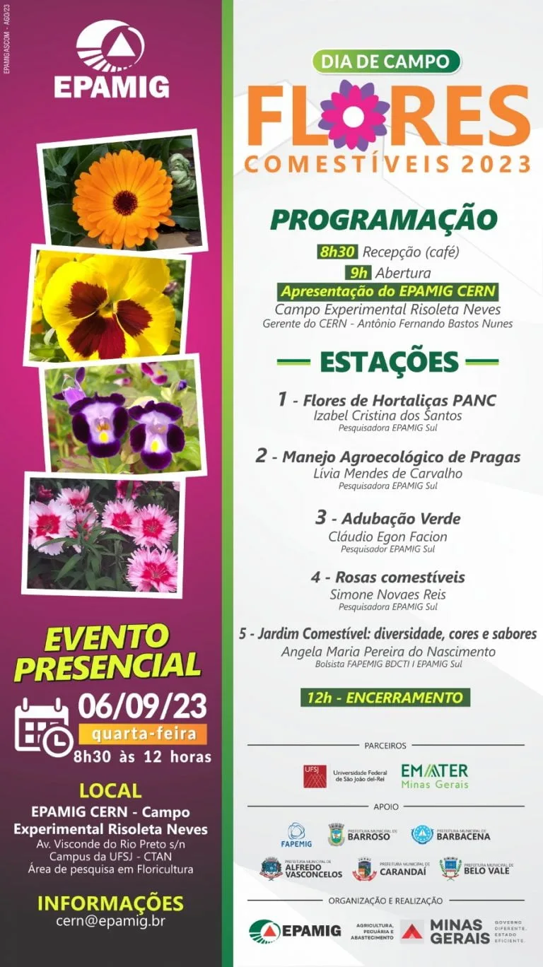 Dia de Campos de Flores Comestíveis