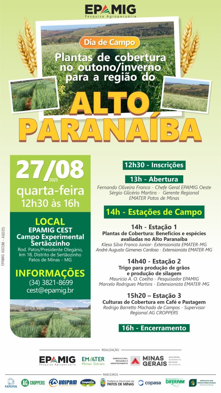 Dia de Campo – Plantas de cobertura outono/inverno para a região do Alto Paranaíba